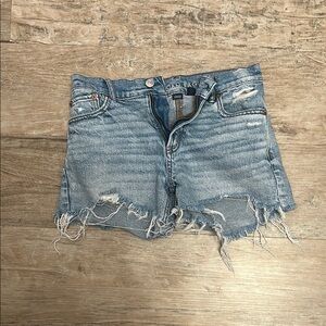 American Eagle Outfitters Blue Distressed Jean Shorts
